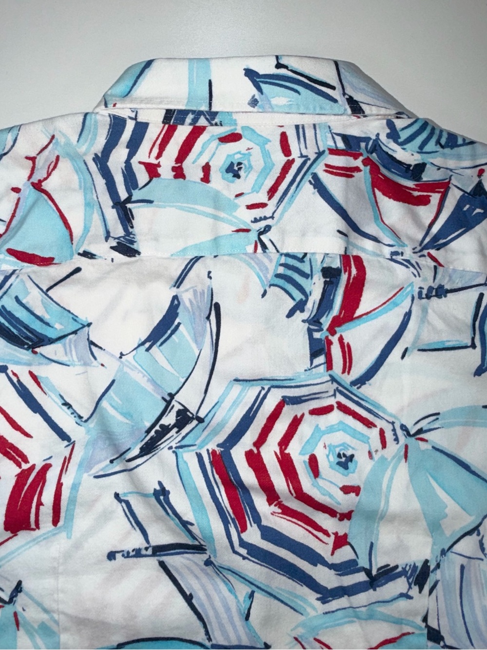 CHAPS No Iron Shirt Button Front Coastal Cruise Top 3/4 Sleeve USA Women’s L - Picture 10 of 12